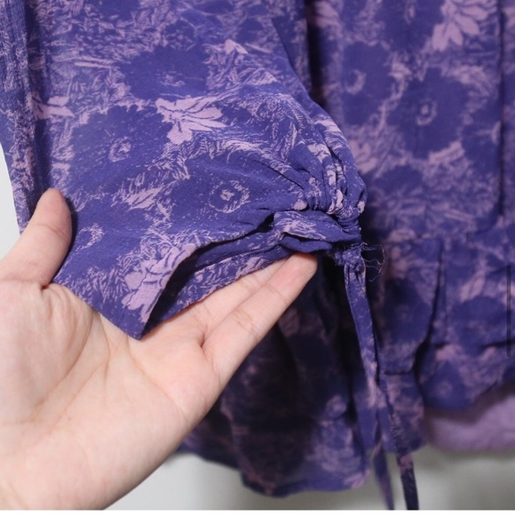 FREE PEOPLE These Dreams Violet Combo Floral Ruffled Mini Dress Womens - Picture 8 of 10